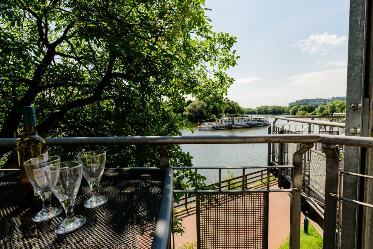 Weserwohnung - Bootshaus Urlaub Am Wasser Hamelin Eksteriør bilde