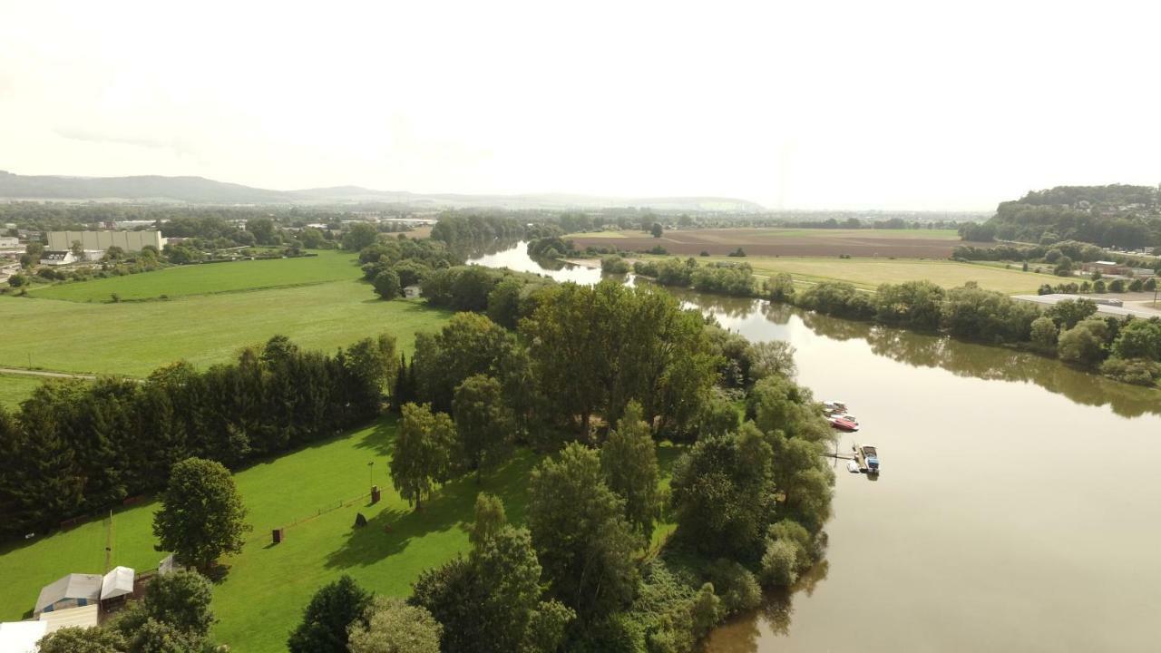Weserwohnung - Bootshaus Urlaub Am Wasser Hamelin Eksteriør bilde